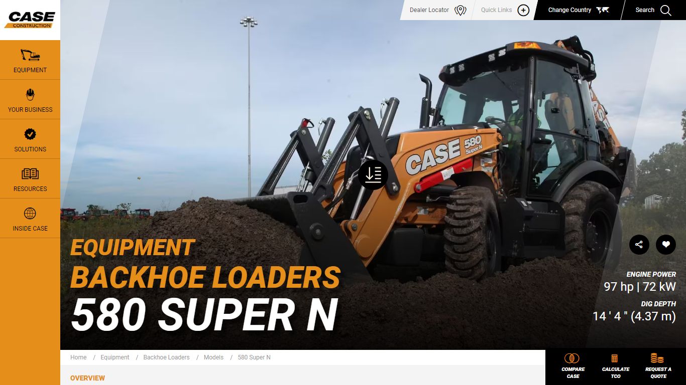 CASE 580 Super N Backhoe Loader | CASE Construction Equipment